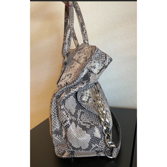 Michael Kors Gray Snakeskin Silver Hardware Large Hamilton Bag - Picture 4 of 16